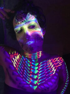Stenciled Face and Body Painting